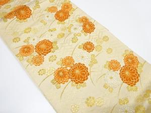 アンティーク　桧垣に草花模様織り出し袋帯（材料）